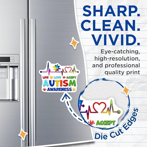 (2 Pack) Autism Awareness Magnets - 5" On Longest Side - for Cars, Fridges, Toolboxes - Made in USA - MAG8118