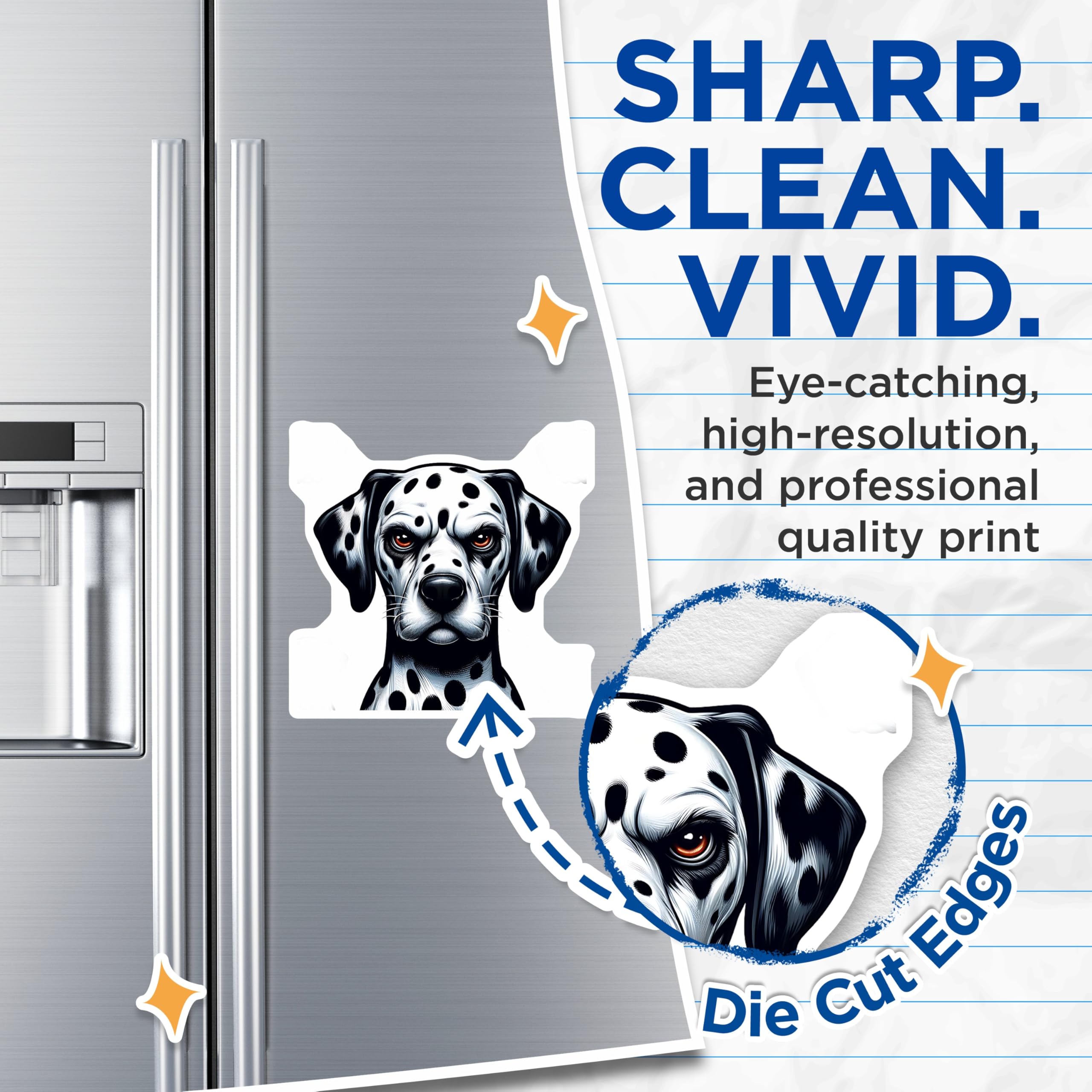 (2 Pack) Dalmatian Dog Magnets - Cute Dog Breed - Animal Lover Decor - 5" On Longest Side - Premium Magnet - for Cars, Refrigerators, Toolboxes, Lockers - Made in USA - MAG14453