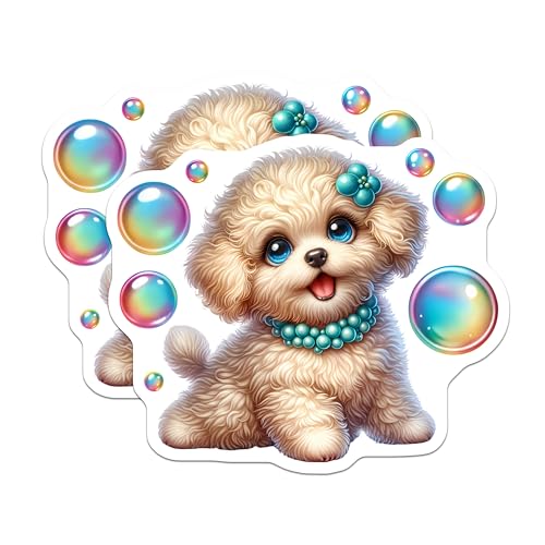 (2 Pack) Adorable Dog Magnet - 5" On Longest Side - Sticks to Smooth Flat Surfaces - Made in USA - MAG9618