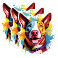 (3 Pack) Colorful Dog Decals - Cattle Dog Art - Laptop Decal Stickers - 3 Inches On Longest Side - Easy Peel & Apply - Made in USA - 3MCS0670