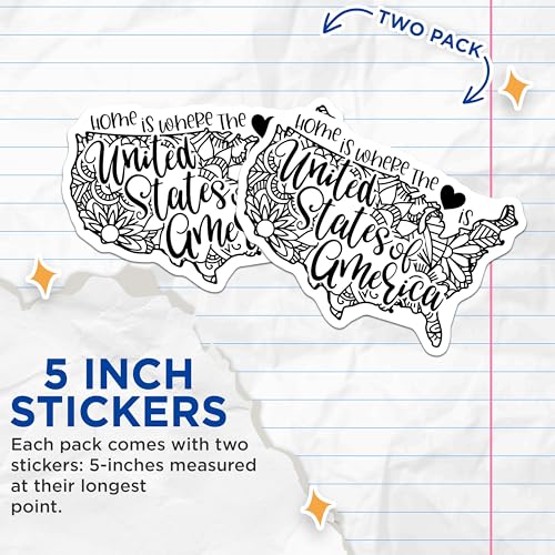 (2 Pack) Home is Where The Heart is Stickers - Inspirational Quote - 5" On Longest Side - Sticks to Smooth Flat Surfaces - Made in USA - BMCS9150 - BMCS9150