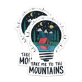 (2 Pack) Take Me to The Mountains Magnets - Camping Lovers - Nature Inspired Magnets - 5" On Longest Side - for Cars, Fridges, Toolboxes - Made in USA - MAG4057