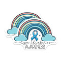 (2 Pack) Type 1 Diabetes Awareness Stickers - Rainbow Design - Medical Support Stickers - 5" On Longest Side - Sticks to Smooth Flat Surfaces - Made in USA - BMCS3825