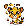 (2 Pack) Adorable Leopard Magnets - Cute Baby Cheetah Refrigerator Decor - Kawaii Jungle Safari Locker Animal Accent - 5 Inches On Longest Side - Thick Durable Magnet - Made in USA - MAG37850