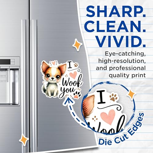 (2 Packs) I Woof You Cute Puppy Magnets - Love Dogs Pet Mom Dad Magnets - 5 Inches On Longest Side - Premium Magnet - for Fridges, Toolboxes, Cars - Made in USA - MAG2335