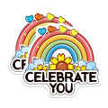 (2 Pack) Celebrate You Stickers - Motivational Decal - Colorful Encouragement Sticker - 5" On Longest Side - Sticks to Smooth Flat Surfaces - Made in USA - BMCS9191