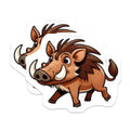(2 Pack) Cute Cartoon Warthog Magnets - Safari Animal Decor - Wild Pig Refrigerator Art - Playful Wildlife Kitchen Locker Accent - 5" - Thick Durable Magnet - Made in USA - MAG39878