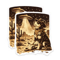 (2 Pack) Cowboy Dog UFO Magnets - Western Alien Abduction - Funny Fridge Decor Magnets - 5 Inches On Longest Side - Thick Durable Magnet - Made in USA - MAG39812