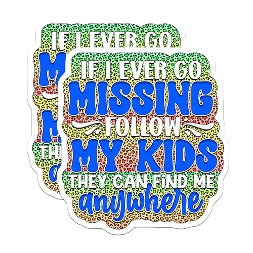 (2 Pack) Funny Parenting Stickers - Missing Mom Kids Stickers - Humor Sticker for Parents - 5" On Longest Side - Sticks to Smooth Flat Surfaces - Made in USA - BMCS4101
