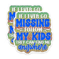 (2 Pack) Funny Parenting Stickers - Missing Mom Kids Stickers - Humor Sticker for Parents - 5" On Longest Side - Sticks to Smooth Flat Surfaces - Made in USA - BMCS4101