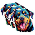 (3 Pack) Rottweiler Dog Decals - Colorful Dog Art - Laptop Decal - 3 Inches On Longest Side - Easy Peel & Apply - Made in USA - 3MCS0810