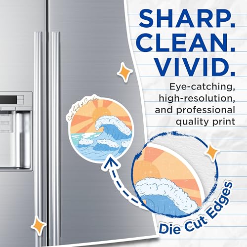 (2 Pack) Soul Full of Sunshine Magnets - Inspirational Wave Art - Retro Sun and Sea - 5" On Longest Side - for Cars, Fridges, Toolboxes - Made in USA - MAG6715