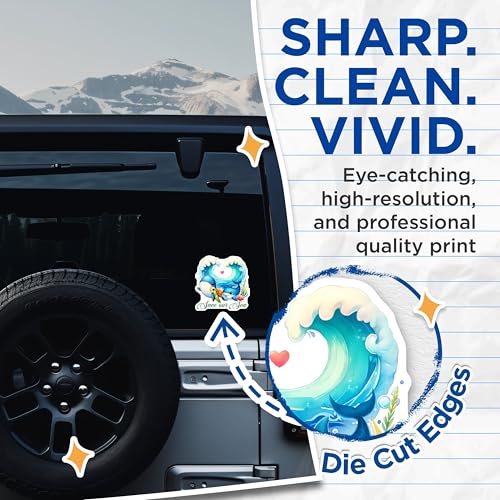 (2 Pack) Save Our Sea Stickers - Whale and Turtle - Cute Ocean Conservation - 5" On Longest Side - Sticks to Smooth Flat Surfaces - Made in USA - BMCS7967