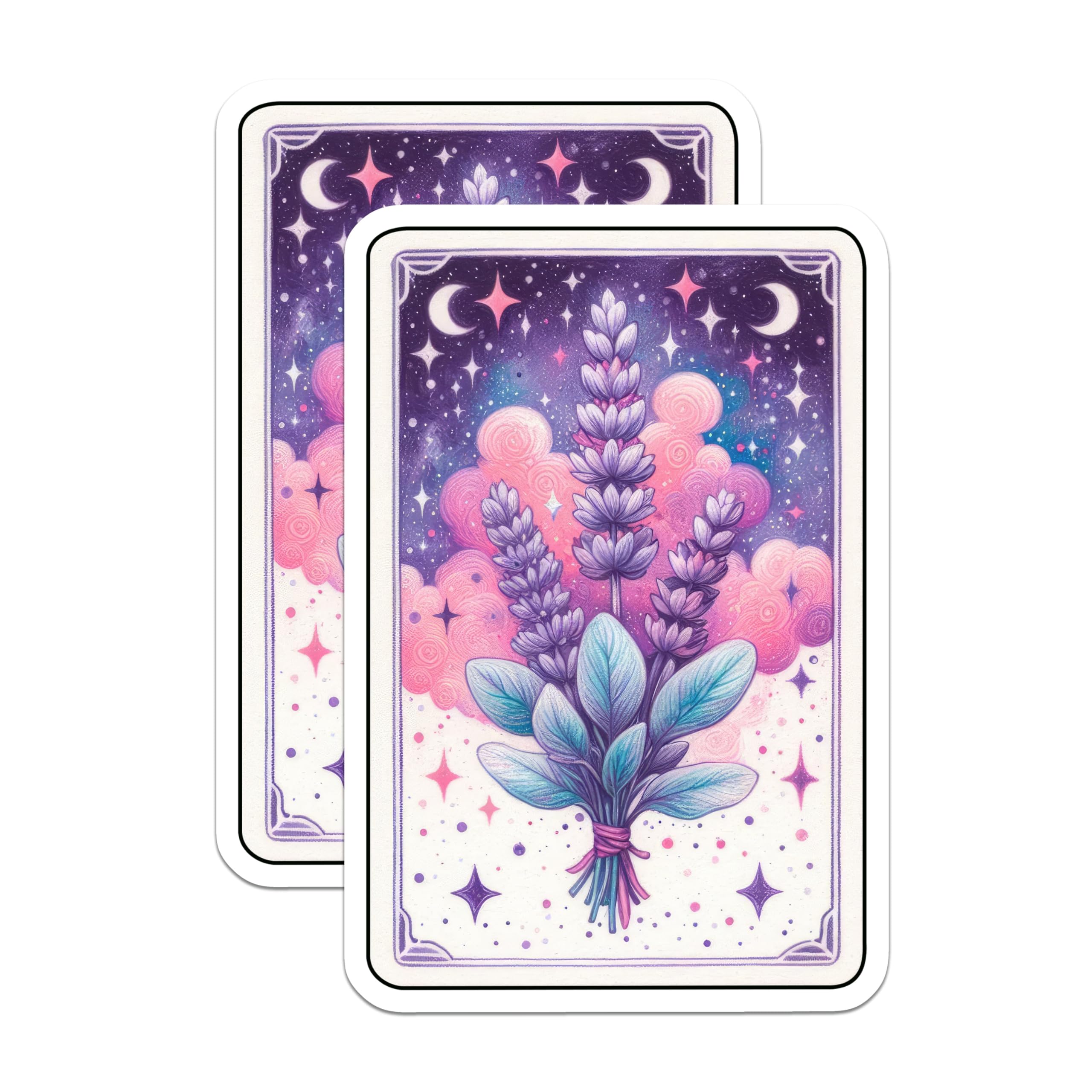 (2 Pack) Lavender Bouquet Magnets - Celestial Dream Decor - Witchy Aesthetic Fridge Art - 5 Inches On Longest Side - Thick Durable Magnet - Made in USA - MAG20751