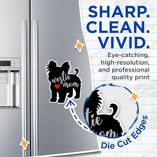 (2 Packs) Westie Dog Mom Magnets - Westie Dog Breed Magnets - 5 Inches On Longest Side - Premium Magnet - for Fridges, Toolboxes, Cars - Made in USA - MAG2543