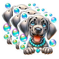 (3 Pack) Cute Puppy Dog Decals - Blue Eyes - Laptop Decor - 3 Inches On Longest Side - Easy Peel & Apply - Made in USA - 3MCS8388