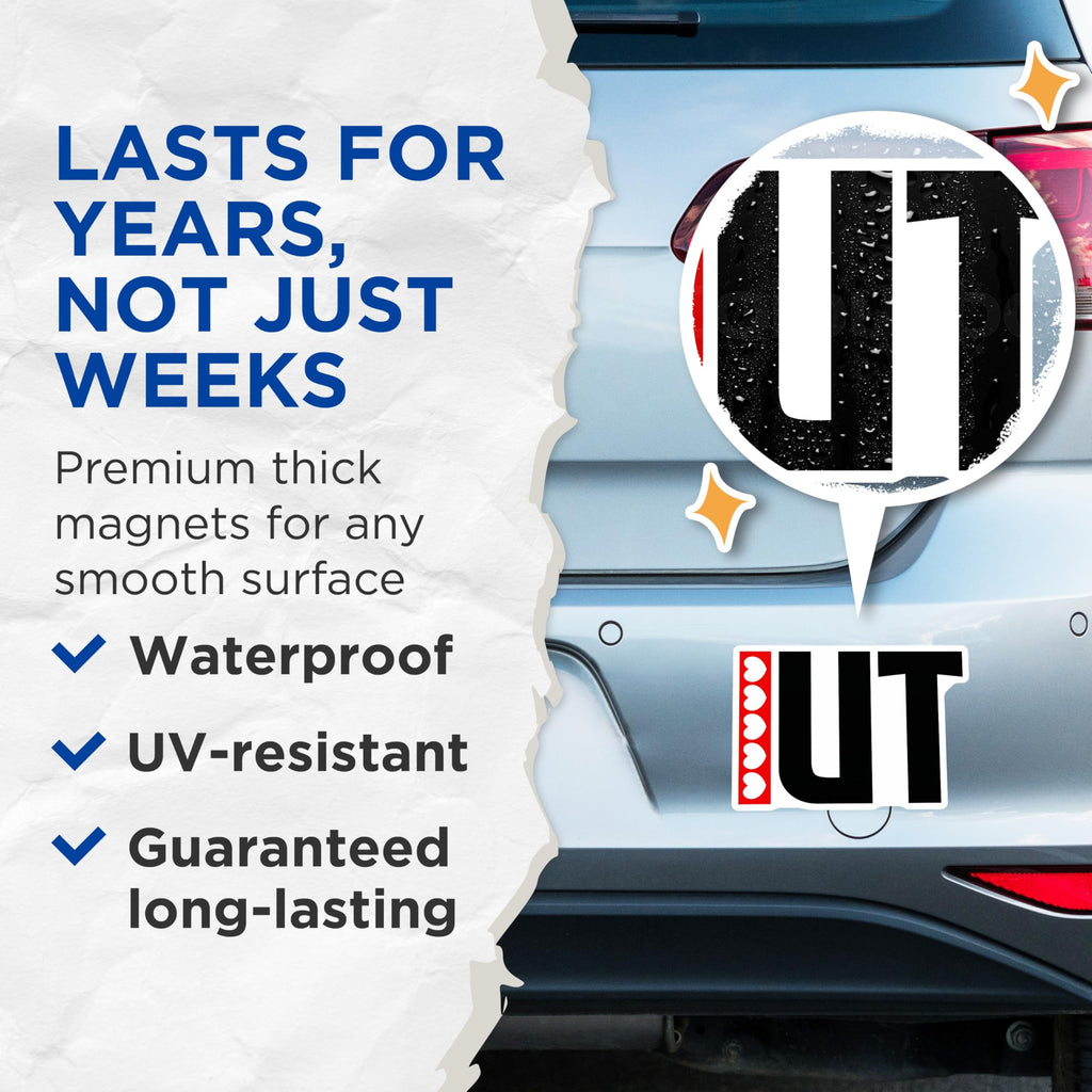 (2 Pack) IUT Magnets - Hearts Design - Fun Decorative Magnets - 5" On Longest Side - Premium Magnet - for Cars, Refrigerators, Toolboxes, Lockers - Made in USA - MAG17601