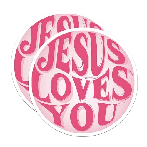 (2 Pack) Jesus Loves You Magnets Magnets - Inspirational Message - Christian Home Decor - 5" On Longest Side - Made in USA - Sticks to Refrigerators & Metal Surfaces - MAG8928