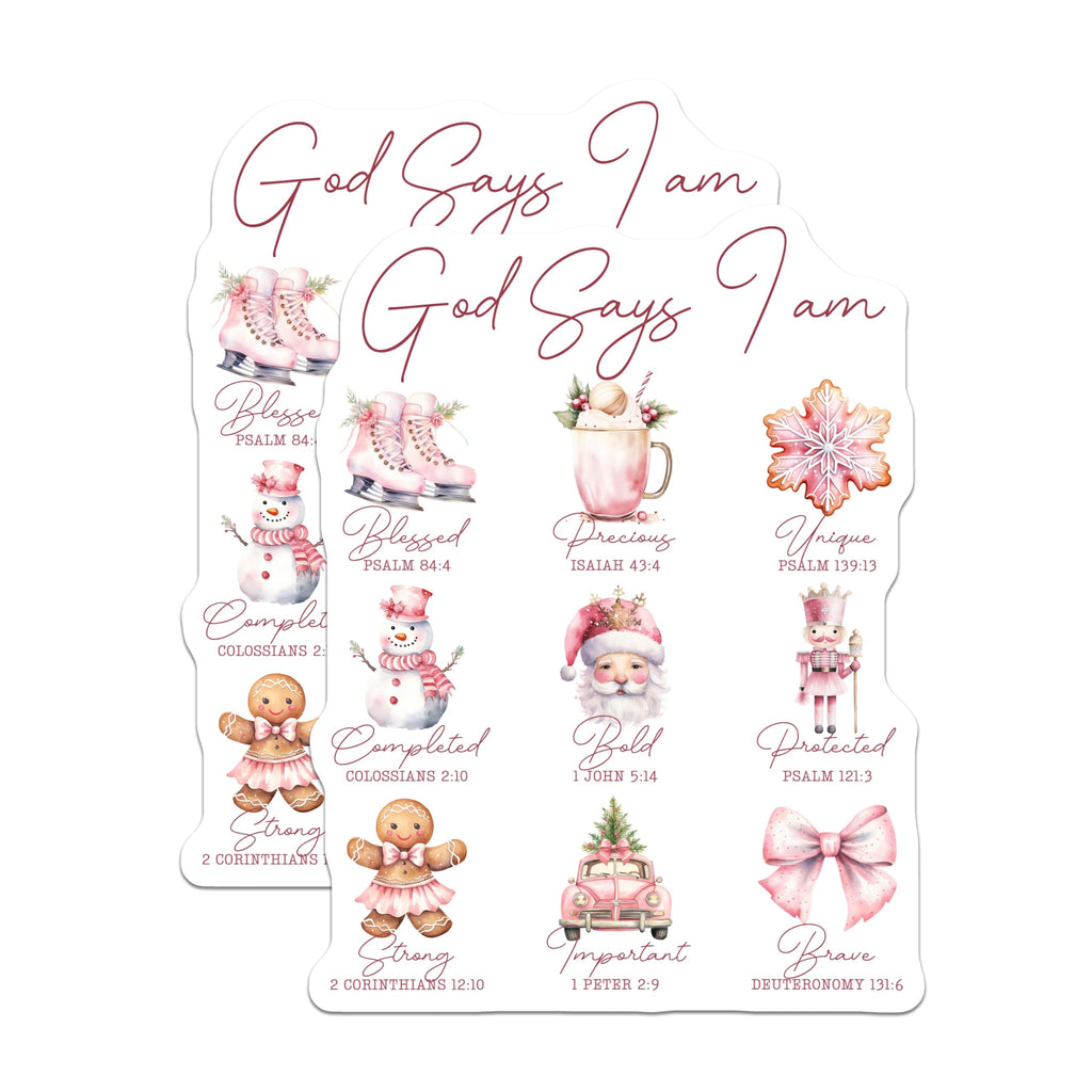 (2 Pack) God Says I Am Magnets - Christian Affirmation - Bible Verse Decor - 5 Inches On Longest Side - Thick Durable Magnet - Made in USA - MAG24455
