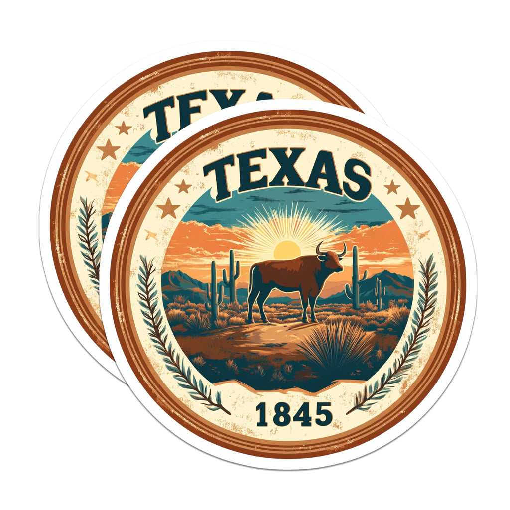 (2 Pack) Texas Art Magnets - Longhorn Bull Design - State Pride Fridge Magnets - 5" On Longest Side - Premium Magnet - for Cars, Refrigerators, Toolboxes, Lockers - Made in USA - MAG14625