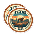 (2 Pack) Texas Art Magnets - Longhorn Bull Design - State Pride Fridge Magnets - 5" On Longest Side - Premium Magnet - for Cars, Refrigerators, Toolboxes, Lockers - Made in USA - MAG14625