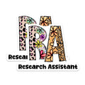 (2 Pack) Research Assistant Magnets - Floral Leopard Print RA - Academic Profession Decor - 5" On Longest Side - Premium Magnet - for Cars, Refrigerators, Toolboxes, Lockers - Made in USA - MAG15292
