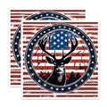 (2 Pack) Patriotic Deer Magnets - American Flag Buck Decor - Hunting Cabin Fridge Accessories - 5 Inches On Longest Side - Thick Durable Magnet - Made in USA - MAG19652