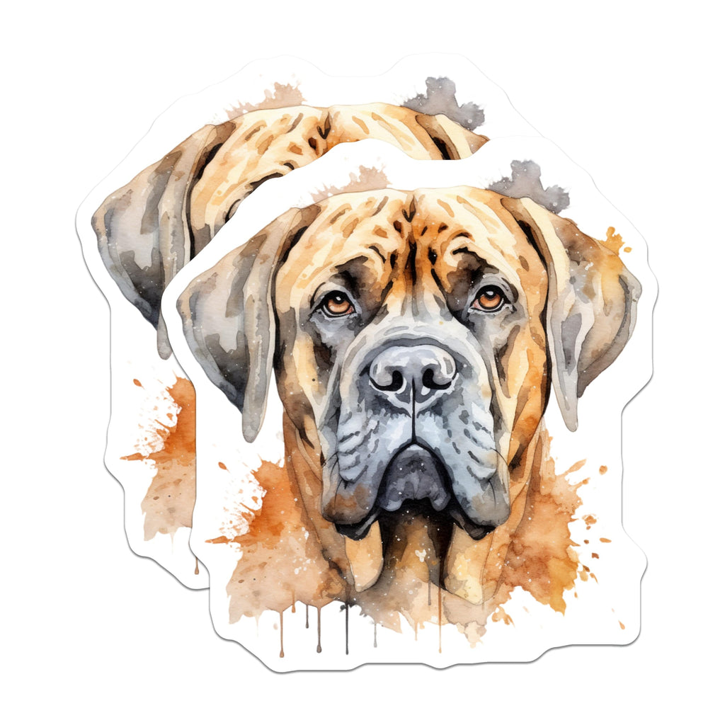 (2 Pack) Mastiff Dog Watercolor Magnets - Dog Lover Decor - Pet Owner Fridge Art - 5 Inches On Longest Side - Thick Durable Magnet - Made in USA - MAG25462