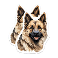(2 Pack) German Shepherd Magnets - Happy GSD Dog Art - Pet Owner Refrigerator Decor - 5 Inches On Longest Side - Thick Durable Magnet - Made in USA - MAG25912