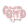 (2 Pack) God is Good Stickers - Inspirational Quote - Religious Decal - 5" On Longest Side - Sticks to Smooth Flat Surfaces - Made in USA - BMCS8813 - Faith Based Vinyl Decals