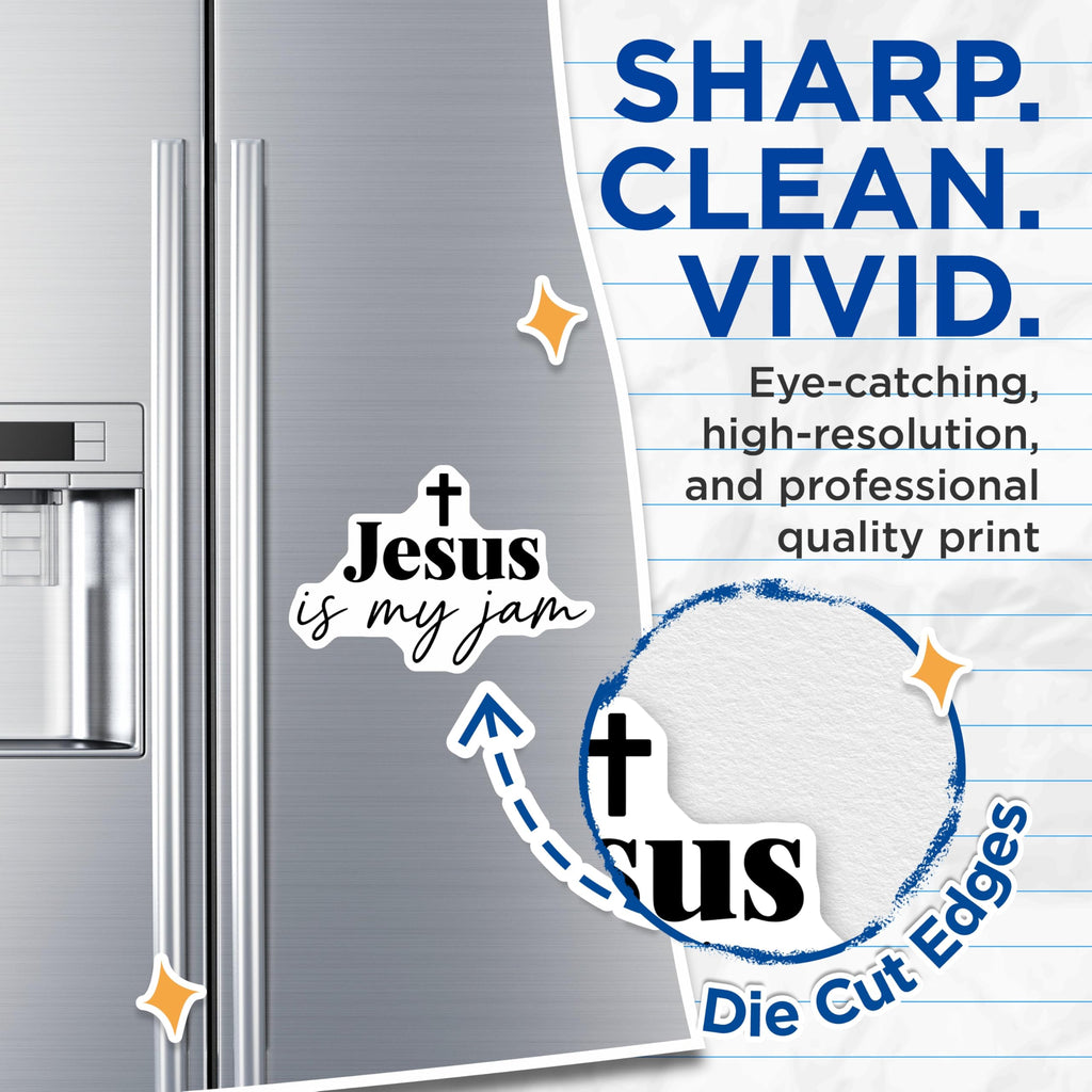 (2 Pack) Jesus is My Jam Magnets - Religious Verse - Christian Decor - 5" On Longest Side - Premium Magnet - for Cars, Refrigerators, Toolboxes, Lockers - Made in USA - MAG15732