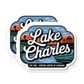 (2 Pack) Lake Charles Louisiana Magnets - Festival Capital Est 1861 - Vintage Travel Souvenir - 5 Inches On Longest Side - Thick Durable Magnet - Made in USA - MAG19155