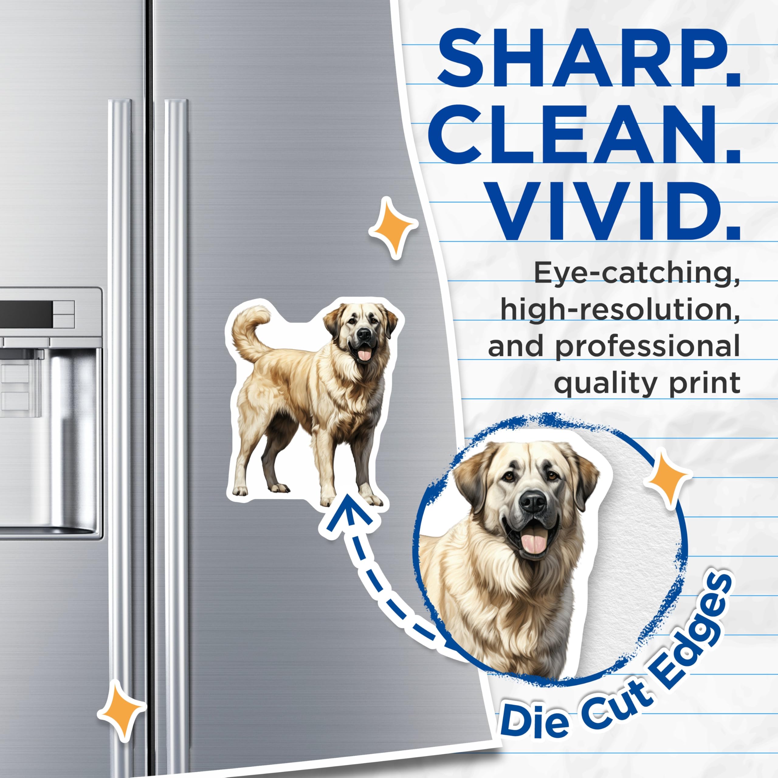 (2 Pack) Great Pyrenees Dog Magnets - Large Fluffy Canine Decor - Dog Mom Fridge Accessory - Pet Lover Art - 5 Inches On Longest Side - Thick Durable Magnet - Made in USA - MAG28762