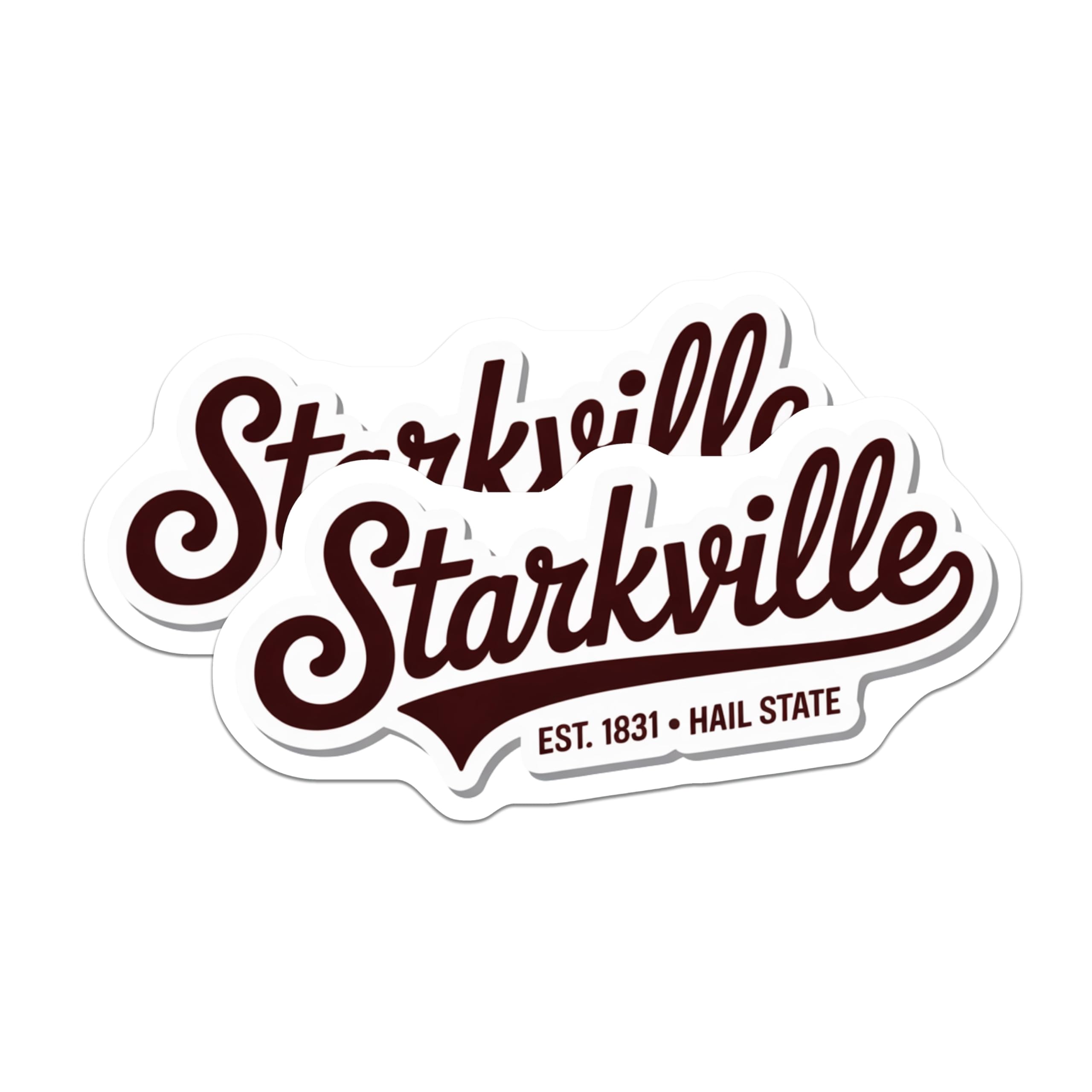 (2 Pack) Starkville Magnets - Hail State - Mississippi State University Bulldogs - 5" On Longest Side - Premium Magnet - for Cars, Refrigerators, Toolboxes, Lockers - Made in USA - MAG18121