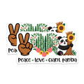 (2 Pack) Peace Love Giant Panda Magnets - Cute Animal Fridge Decor - Whimsical Nature Theme - 5 Inches On Longest Side - Thick Durable Magnet - Made in USA - MAG39764