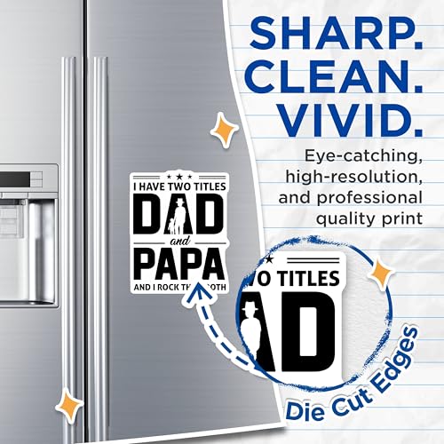 (2 Pack) Dad and Papa Magnets - Funny Dad Papa Quote - Rock Both Titles Magnets for Grandpa - 5" On Longest Side - for Cars, Fridges, Toolboxes - Made in USA - MAG4094