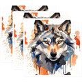 (3 Pack) Watercolor Wolf Decals - Animal Art Stickers - Laptop Decals - 3 Inches On Longest Side - Easy Peel & Apply - Made in USA - 3MCS7474
