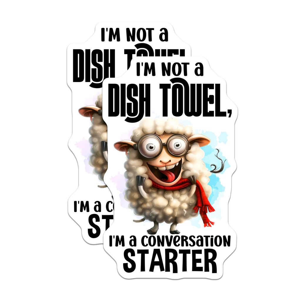 (2 Pack) Funny Sheep Magnets - Conversation Starter Fridge Decor - Quirky Animal Kitchen Magnet - Humorous Cartoon Character - 5 Inches On Longest Side - Thick Durable Magnet - Made in USA - MAG36689