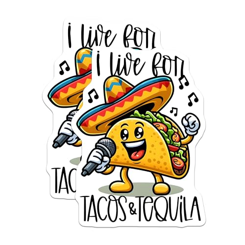 (2 Pack) Taco and Tequila Magnets Magnets - Funny Kitchen Decor - Mexican Food Lovers - 5" On Longest Side - Made in USA - Sticks to Refrigerators & Metal Surfaces - MAG8793