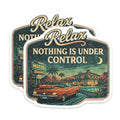 (2 Pack) Nothing is Under Control Magnets - Retro Desert Motel Art - Vintage Car Road Trip Refrigerator - 5 Inches On Longest Side - Thick Durable Magnet - Made in USA - MAG39614