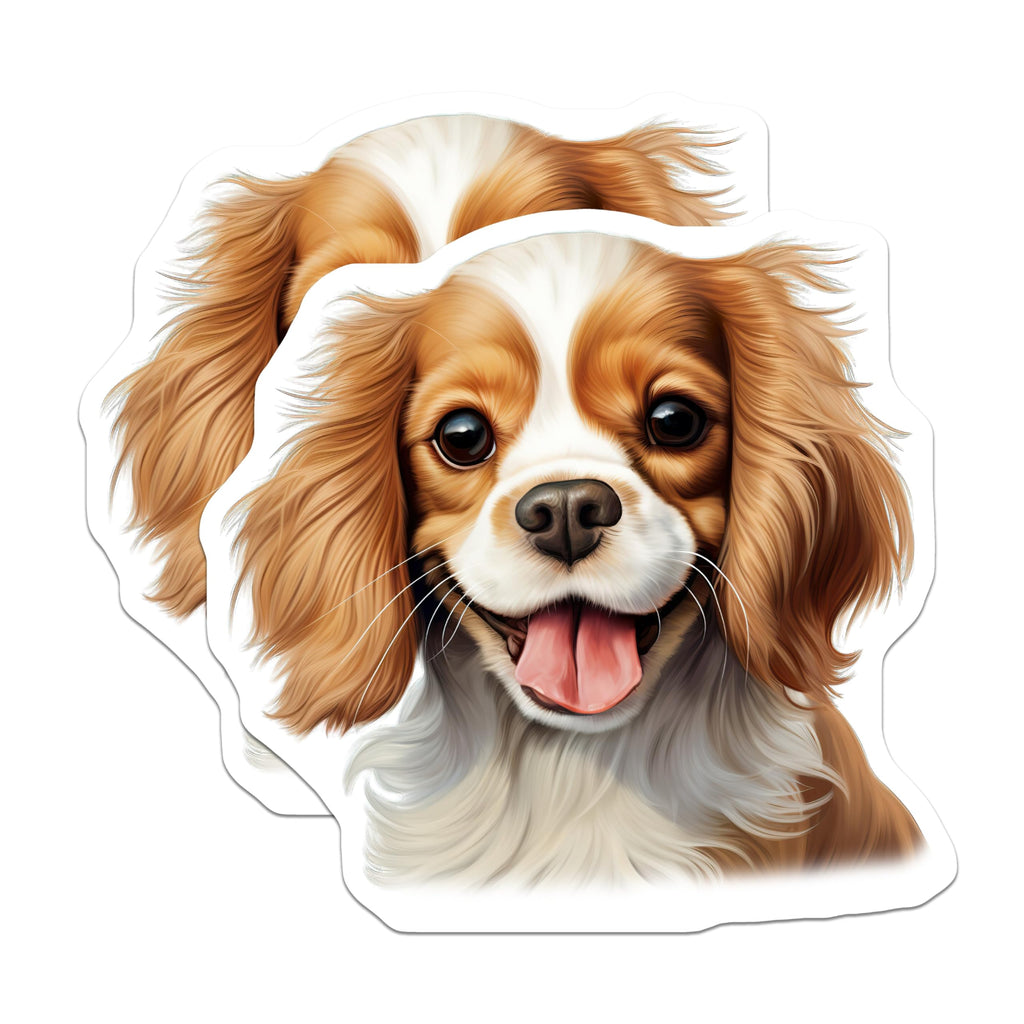 (2 Pack) Cavalier King Charles Spaniel Magnets - Cute Puppy Dog - Dog Lover Decor Pet Owner - 5 Inches On Longest Side - Thick Durable Magnet - Made in USA - MAG29949