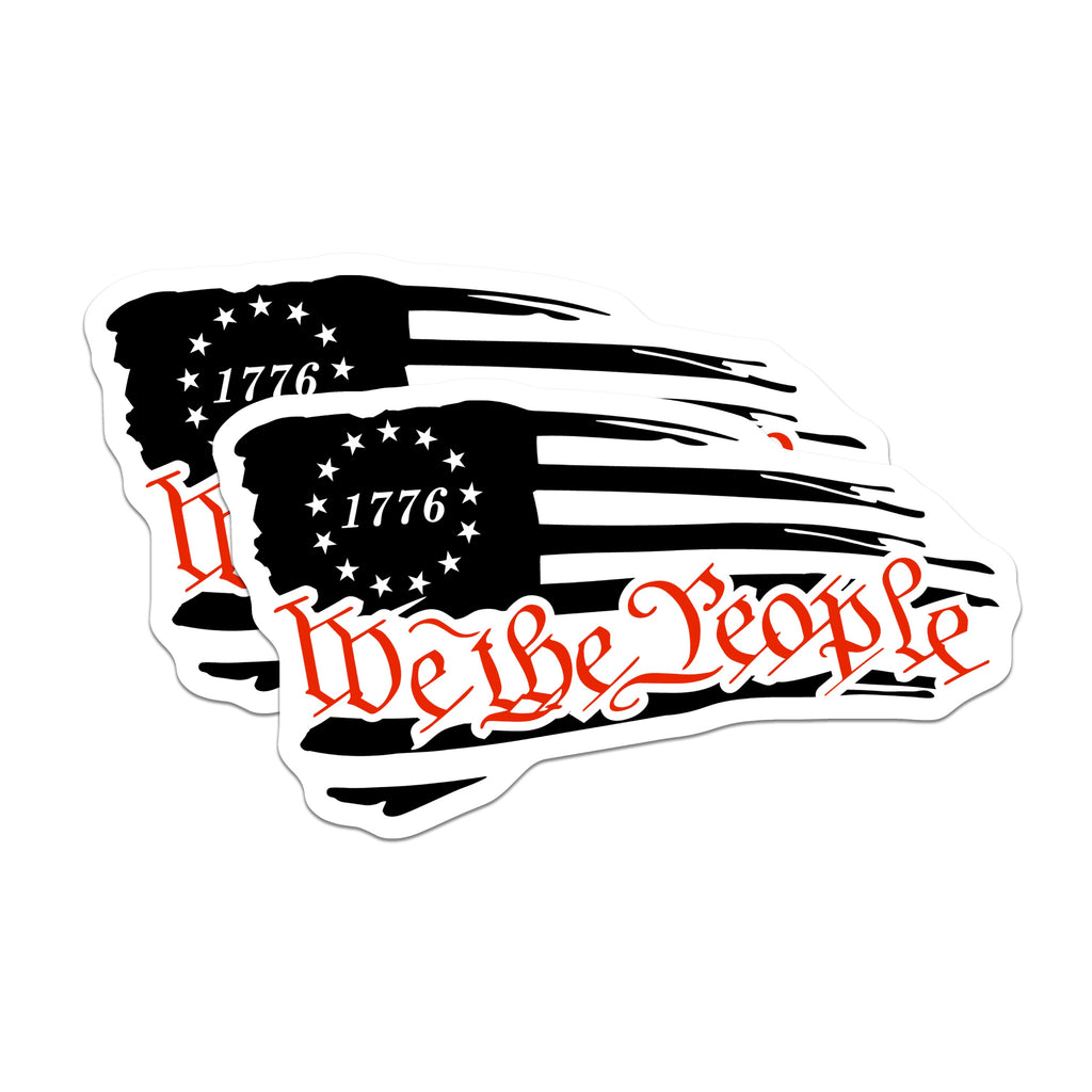 (2 Pack) We the People Magnets - 1776 Betsy Ross Flag - Patriotic American Heritage - Constitutional Freedom Statement - 5 Inches On Longest Side - Thick Durable Magnet - Made in USA - MAG36077