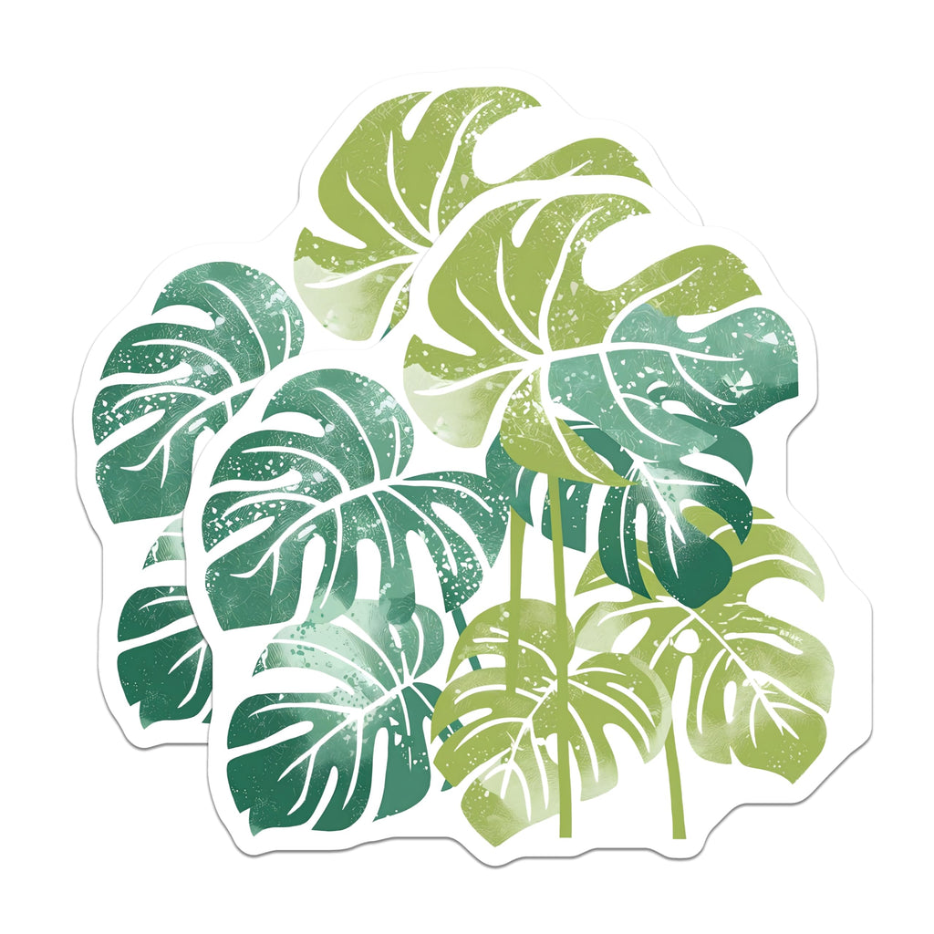 (2 Pack) Monstera Leaf Magnets - Tropical Decor - Botanical Fridge Magnets - 5" On Longest Side - Premium Magnet - for Cars, Refrigerators, Toolboxes, Lockers - Made in USA - MAG18584