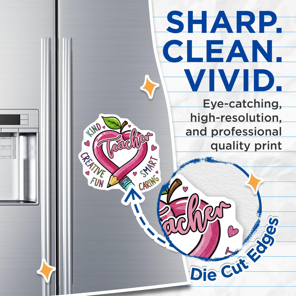 (2 Pack) Teacher Magnets - Educator Appreciation Decor - School Staff Recognition - 5" On Longest Side - Premium Magnet - for Cars, Refrigerators, Toolboxes, Lockers - Made in USA - MAG16571