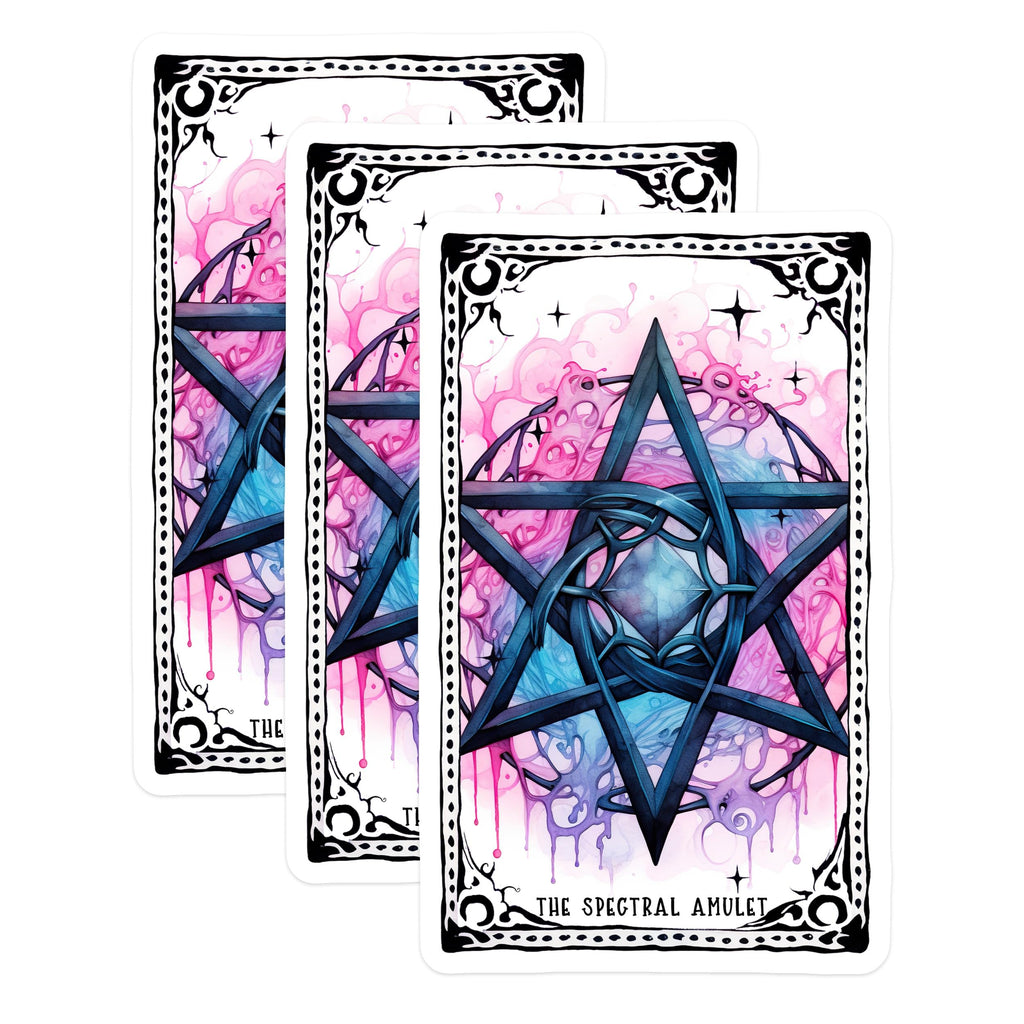 (3 Pack) Spectral Amulet Decals - Occult Star Design - Gothic Laptop Decal - 3 Inches On Longest Side - Easy Peel & Apply - Made in USA - 3MCS2371