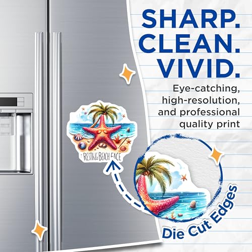 (2 Pack) Resting Beach Face Magnets Magnets - Beach Decor - 5" On Longest Side - Made in USA - Sticks to Refrigerators & Metal Surfaces - MAG9291