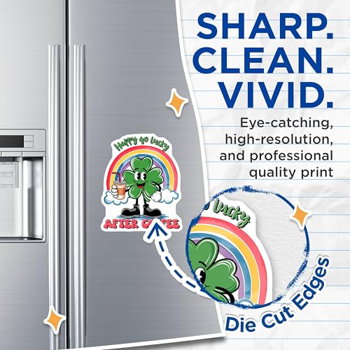 (2 Pack) Happy Go Lucky After Coffee Magnets Magnets - Shamrock Rainbow Fun Decor - 5" On Longest Side - Made in USA - Sticks to Refrigerators & Metal Surfaces - MAG8402
