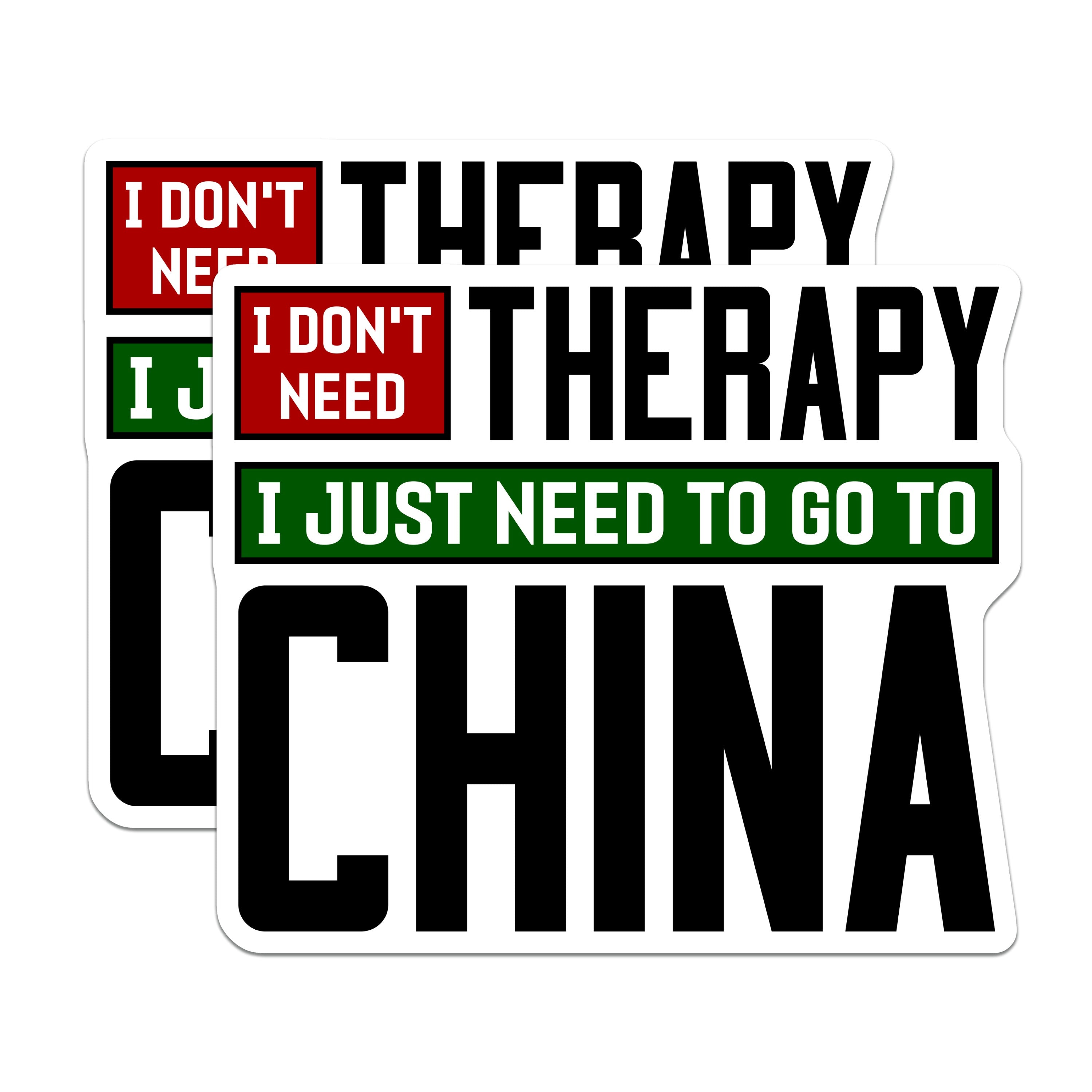 (2 Pack) China Travel Magnets - Funny Wanderlust Quote - Asia Destination Adventure Therapy Fridge Decor - 5 Inches On Longest Side - Thick Durable Magnet - Made in USA - MAG38154