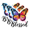 (3 Pack) Butterfly Decals - Blessed Sticker - Laptop Decal - 3 Inches On Longest Side - Easy Peel & Apply - Made in USA - 3MCS1701