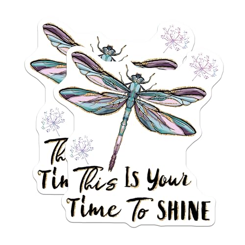 (2 Pack) Inspirational Dragonfly Magnets - Motivational Quotes - Kitchen - Locker Accessories - Office Inspiration - 5" On Longest Side - for Cars, Fridges, Toolboxes - Made in USA - MAG4183
